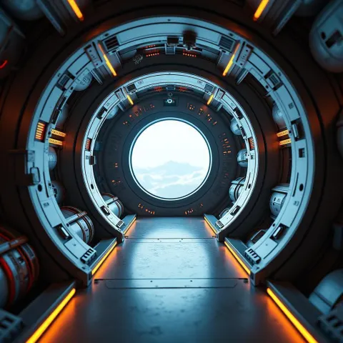 Spaceship Interior in Ultra Wide Zenith View