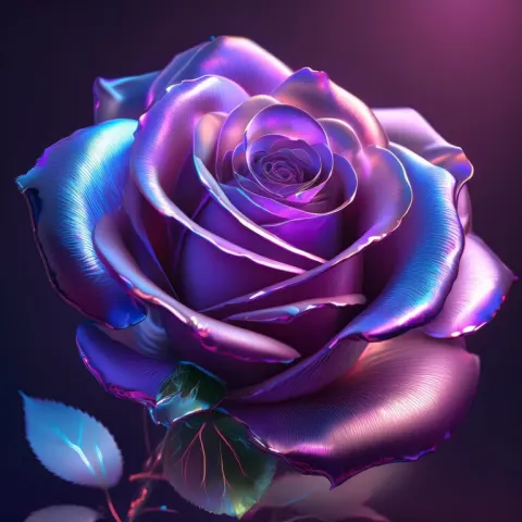 Hyperrealistic Gradient Purple Rose