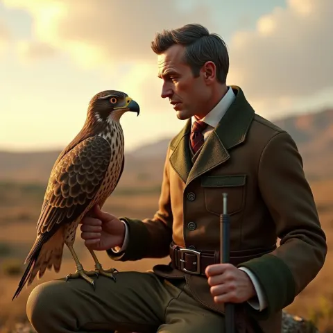 Mr Rogers Releasing His Falcon on Moors