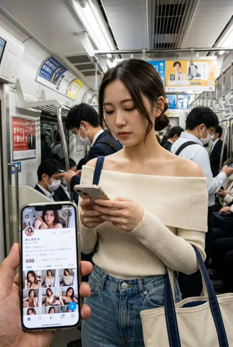 Unaware Girl on Subway