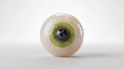 Surreal Eye Fruit Sculpture