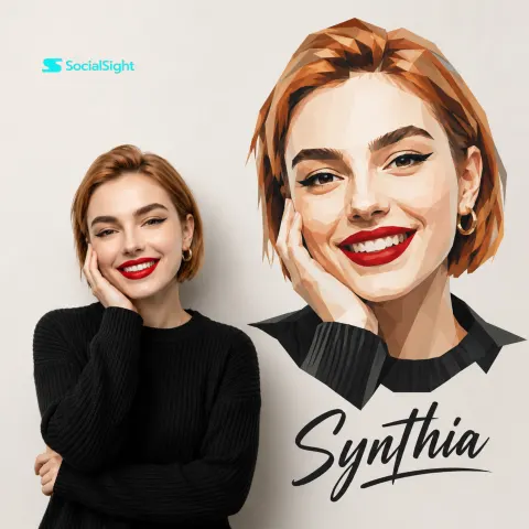 Hyper-Realistic Studio Portrait with Artistic Self-Illustration