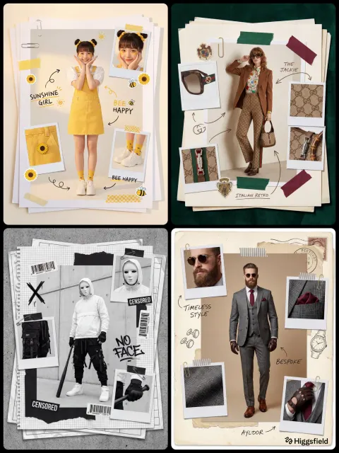 Stylish Scrapbook Fashion Collage Layout