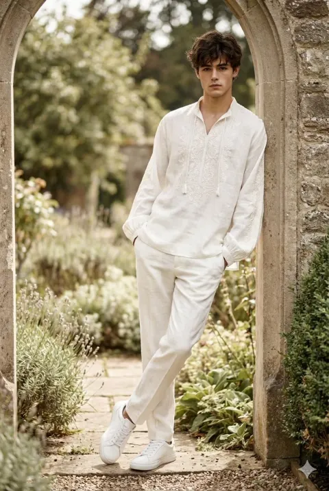 White Bohemian Fashion Garden Shoot