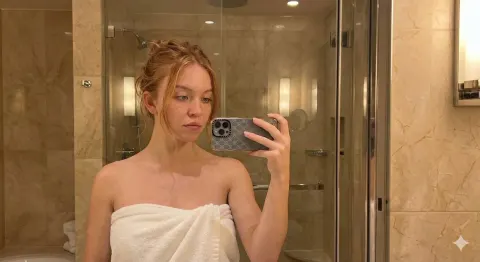 Elegant Bathroom Mirror Selfie