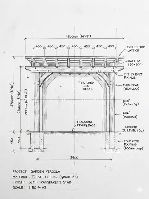 Wooden Pavilion Sketch To Reality