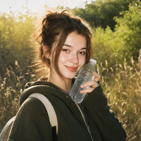 Golden Hour Meadow Smile