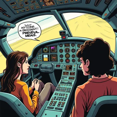 Retro Brazilian Cockpit in Bold Comic Panels