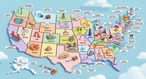 USA Isometric Landmark Diorama