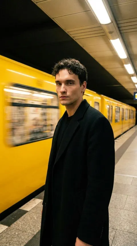 Cinematic Subway Platform Portrait