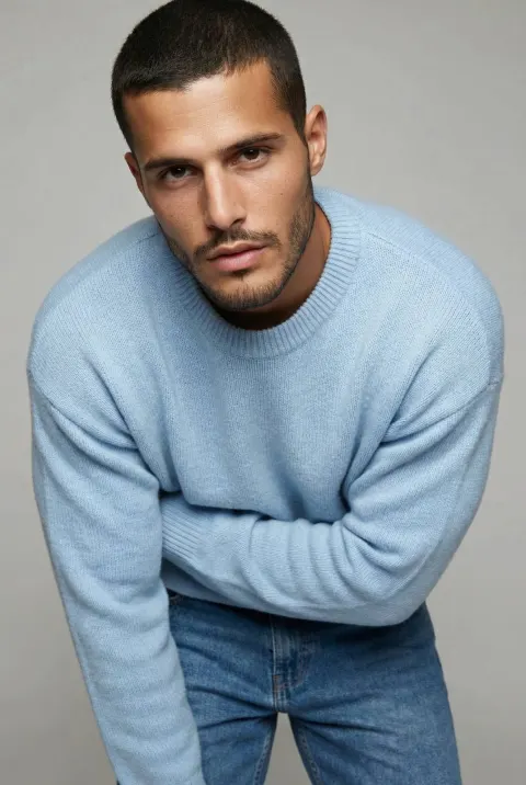 Blue Sweater Male Portrait
