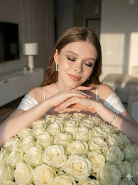 Golden Hour Rose Portrait