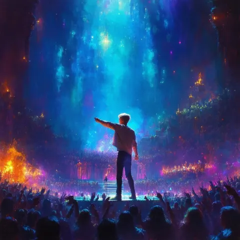 Aged Justin Bieber Enchanting a Mystical Stage