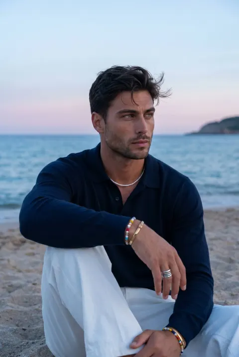 Relaxed Coastal Menswear at Dusk