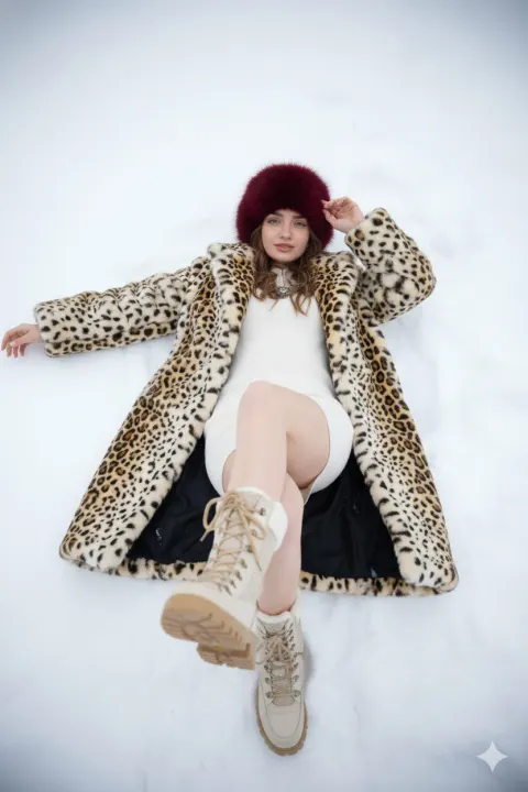 Snow Leopard Fashion Portrait