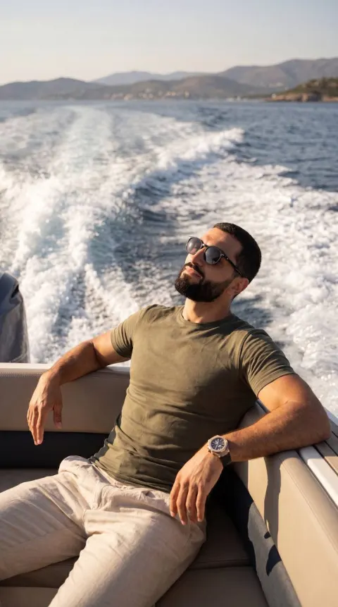 Relaxed Summer Motorboat Ride