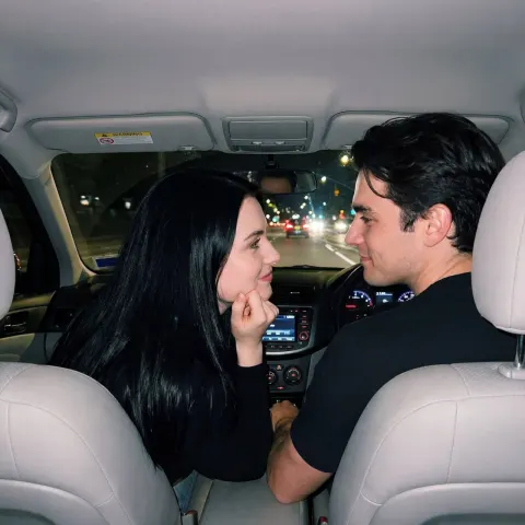 Lovers' Gaze in Car