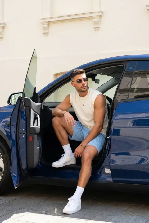 Chill Guy Blue Electric SUV