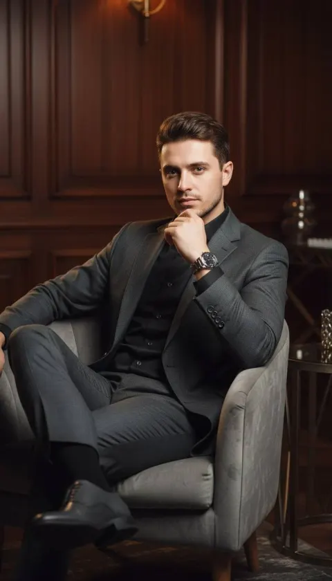 Luxury Suited Man Cinematic Portrait