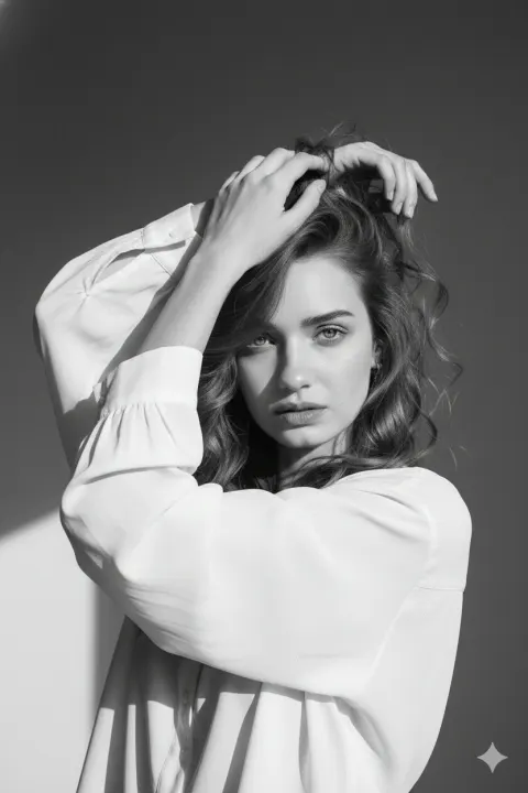 Monochrome Fashion Editorial Portrait