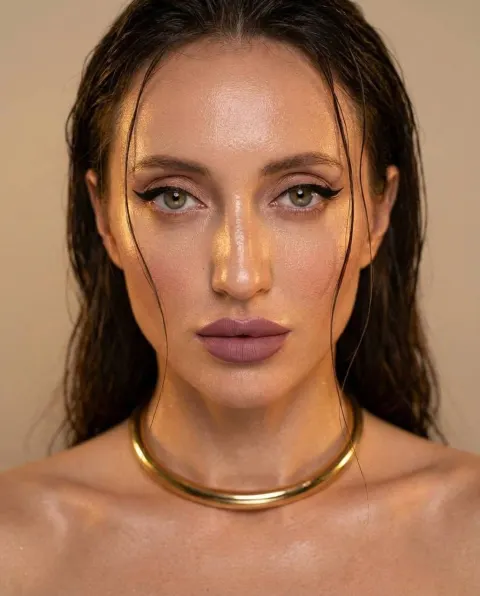 Luxurious Wet Hair Beauty Portrait