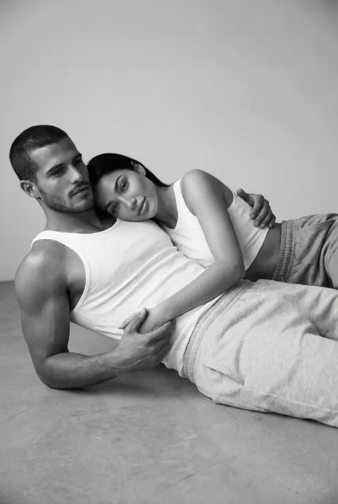 Couple Embracing on Floor