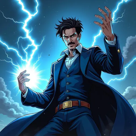 Tesla Sorcerer Casting Electric Blue Lightning