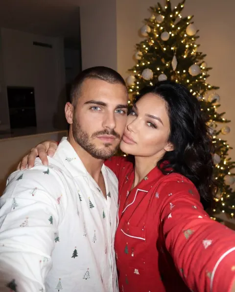 Couple Christmas Pajama Selfie