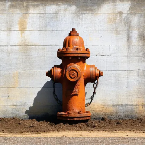 Rusty Fire Hydrant in Layered Paper Cutout