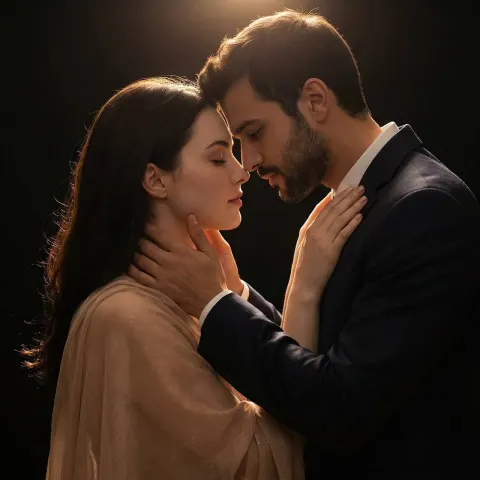 Intimate Studio Portrait in Golden Light