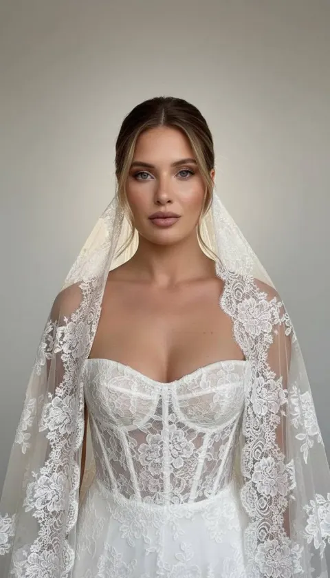 Lace Veil Bride Portrait