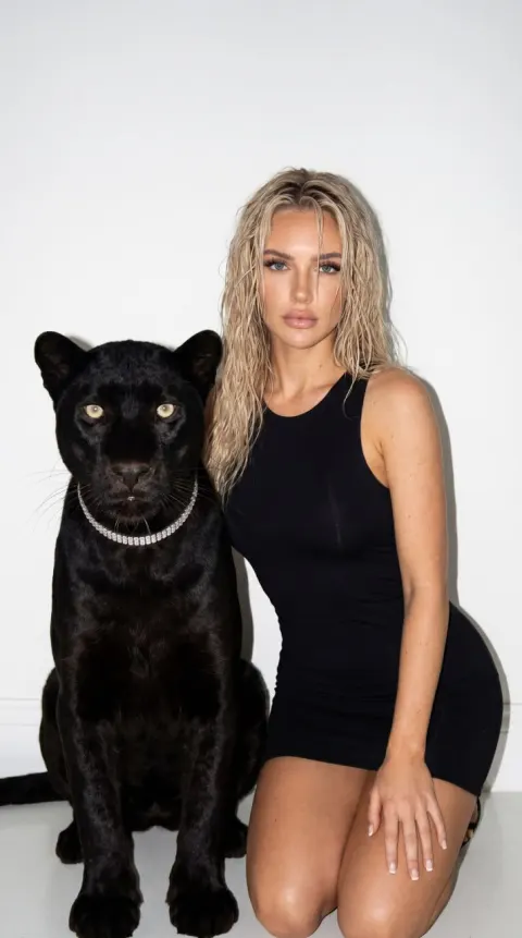 Y2K Flash Panther Portrait