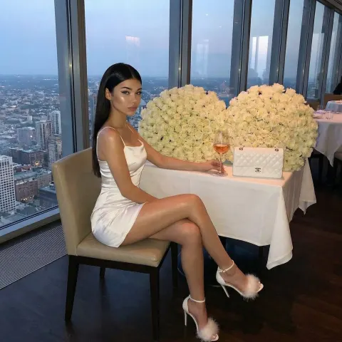 Elegant White Satin Rose Dinner