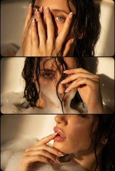 Vintage Foam Bath Cinematic Triptych