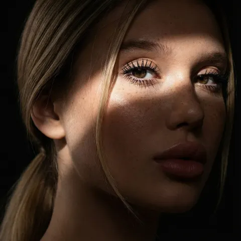 Dramatic Light Face Close-Up