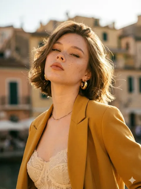 Golden Hour Confident Editorial Portrait