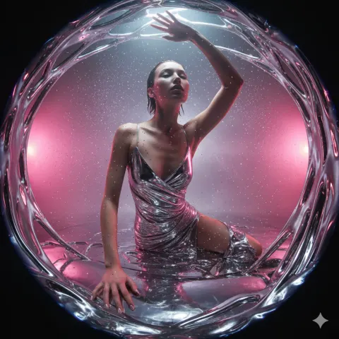 Chrome Dreams: Surreal Fashion Portrait