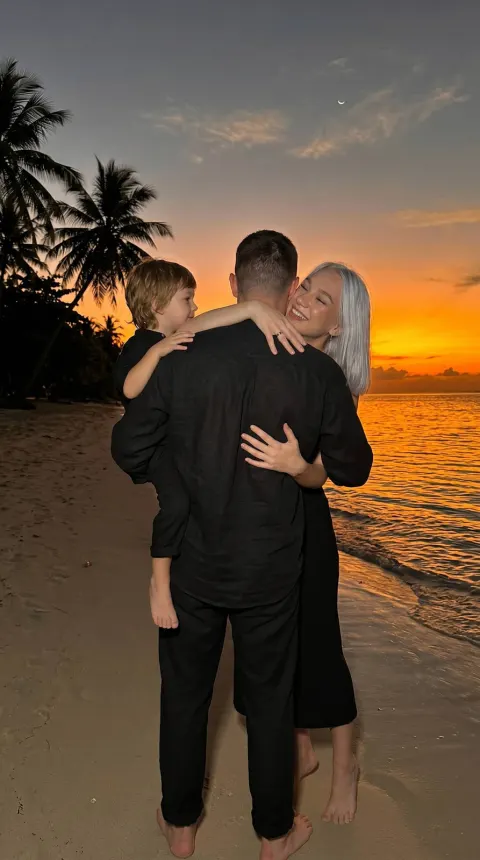 Golden Hour Family Embrace