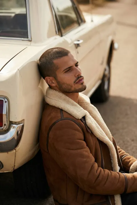 Cinematic Portrait By Vintage Car