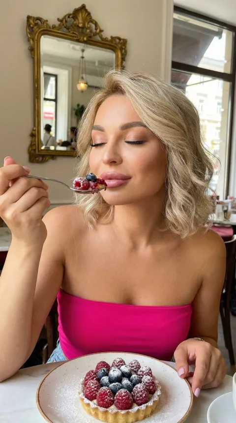 Blissful Berry Cake Moment