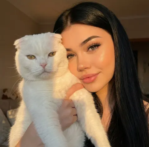 Golden Hour Girl and Cat