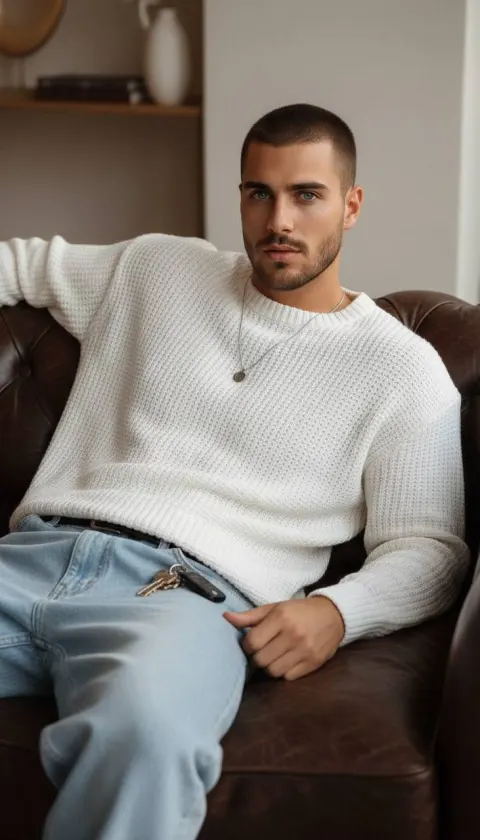 Fashion Man Cinematic Sofa Portrait