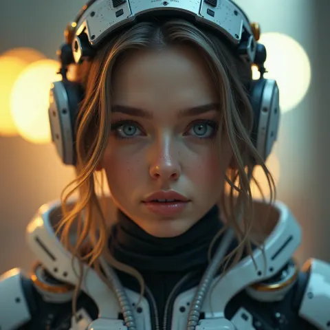 Medical Paramedic Cyborg With Intricate Wires