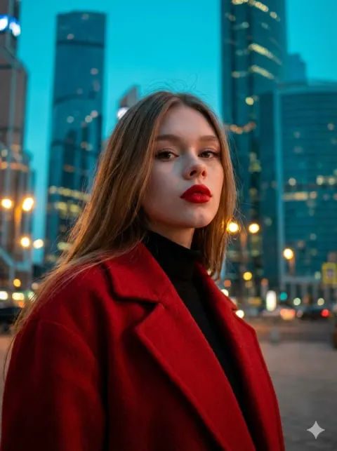 Cinematic Blue Hour Fashion Portrait