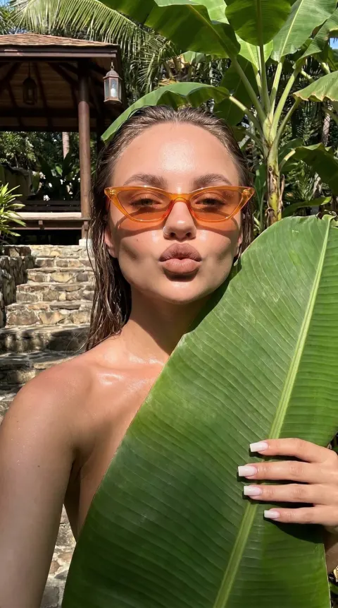 Tropical Garden Wet Hair Portrait