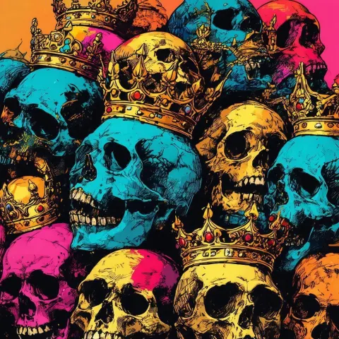 Crowned Skull Pile on a Comic Cover
