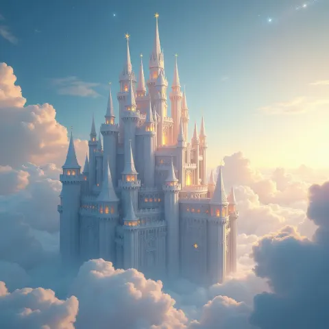 Celestial Marble Castle Floating in Starlight