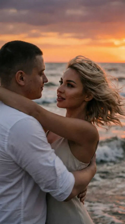 Cinematic Couple Portrait at Sunset