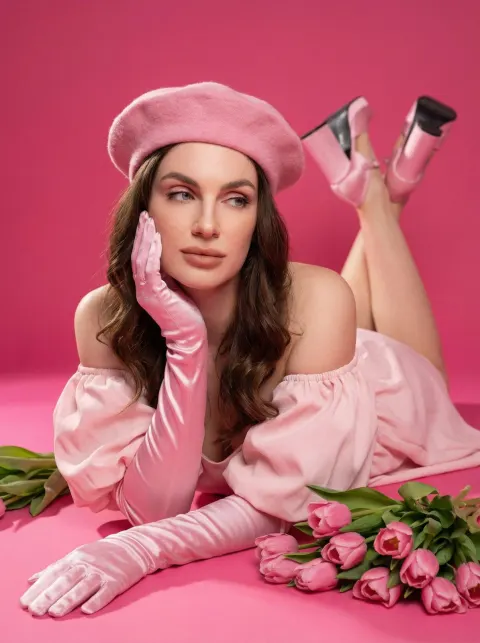 Pink Studio Fashion Portrait