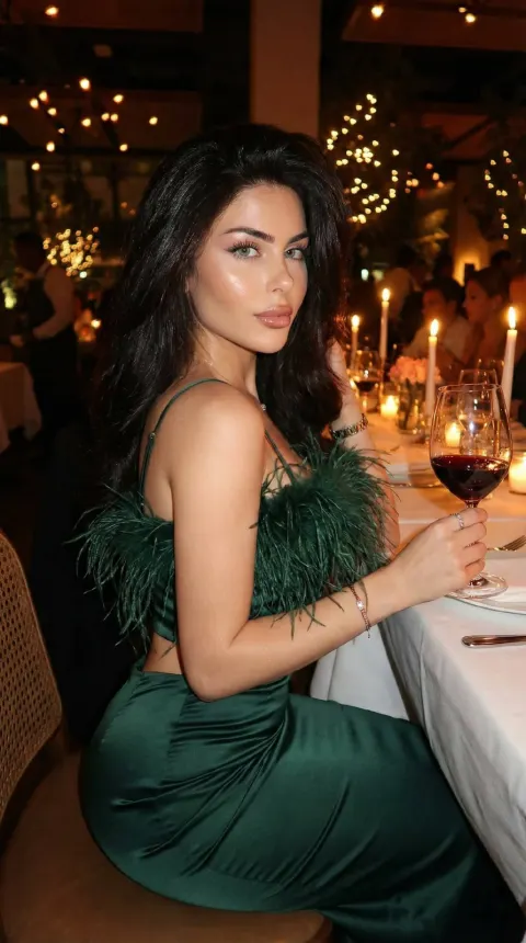 Candlelit Beauty in Feathered Silk
